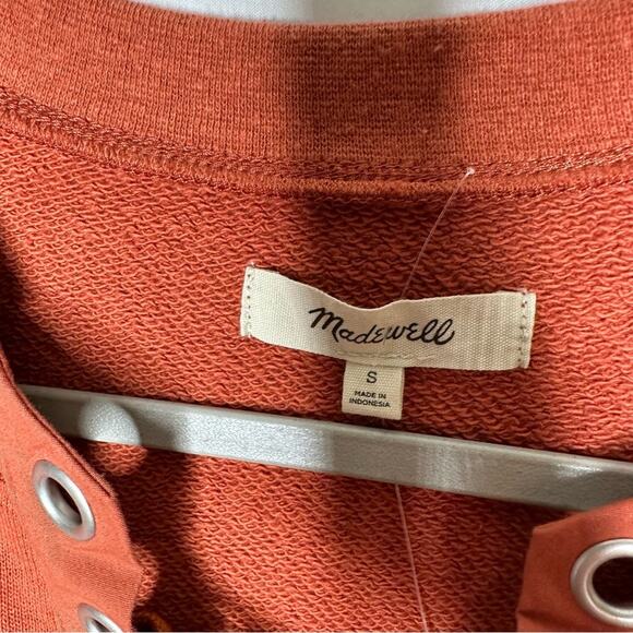MADEWELL Cotton Hemp Lace Up Sweatshirt NWT in Small - Picture 2 of 6